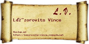 Lázorovits Vince névjegykártya